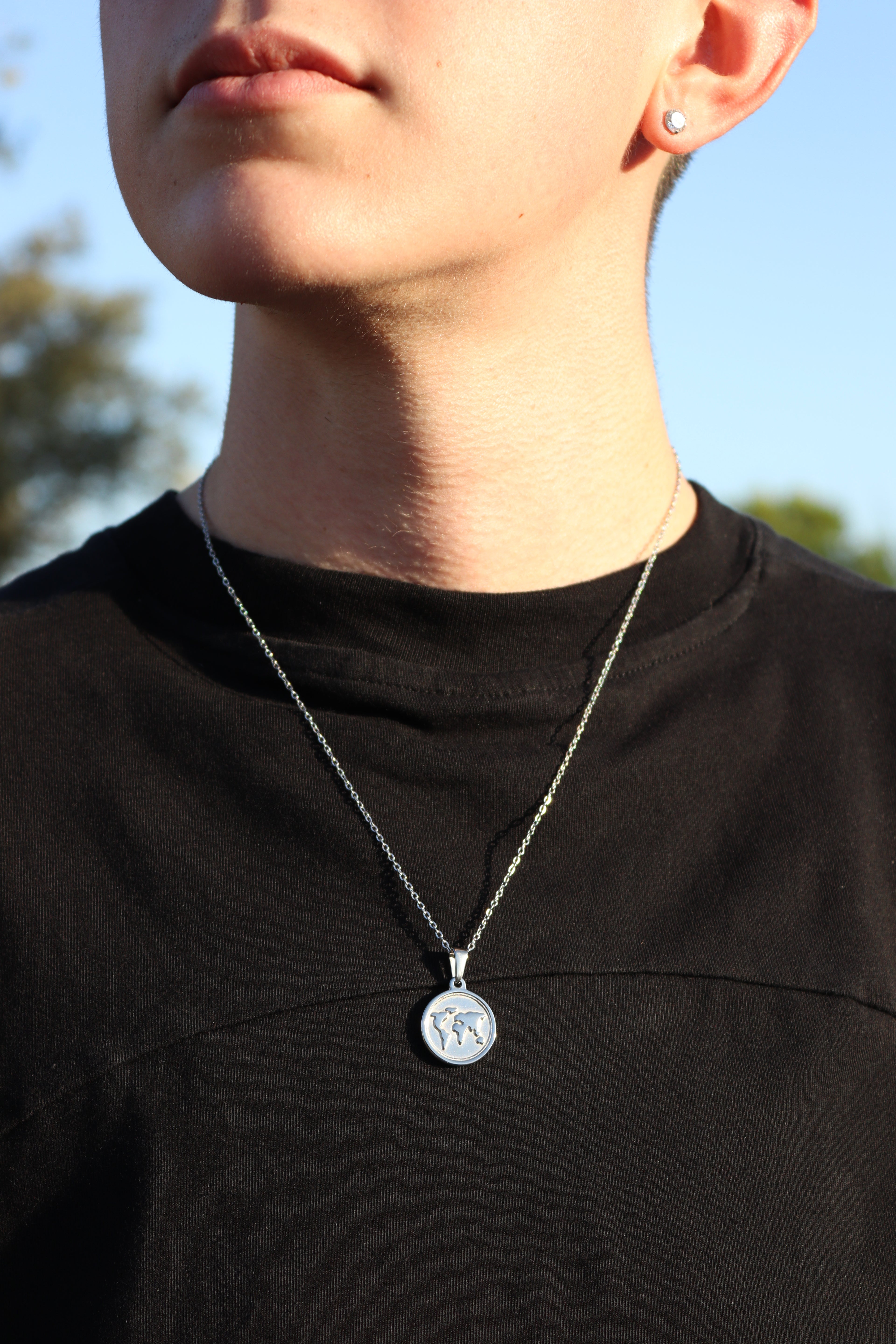 Colgante Mapamundi Plata