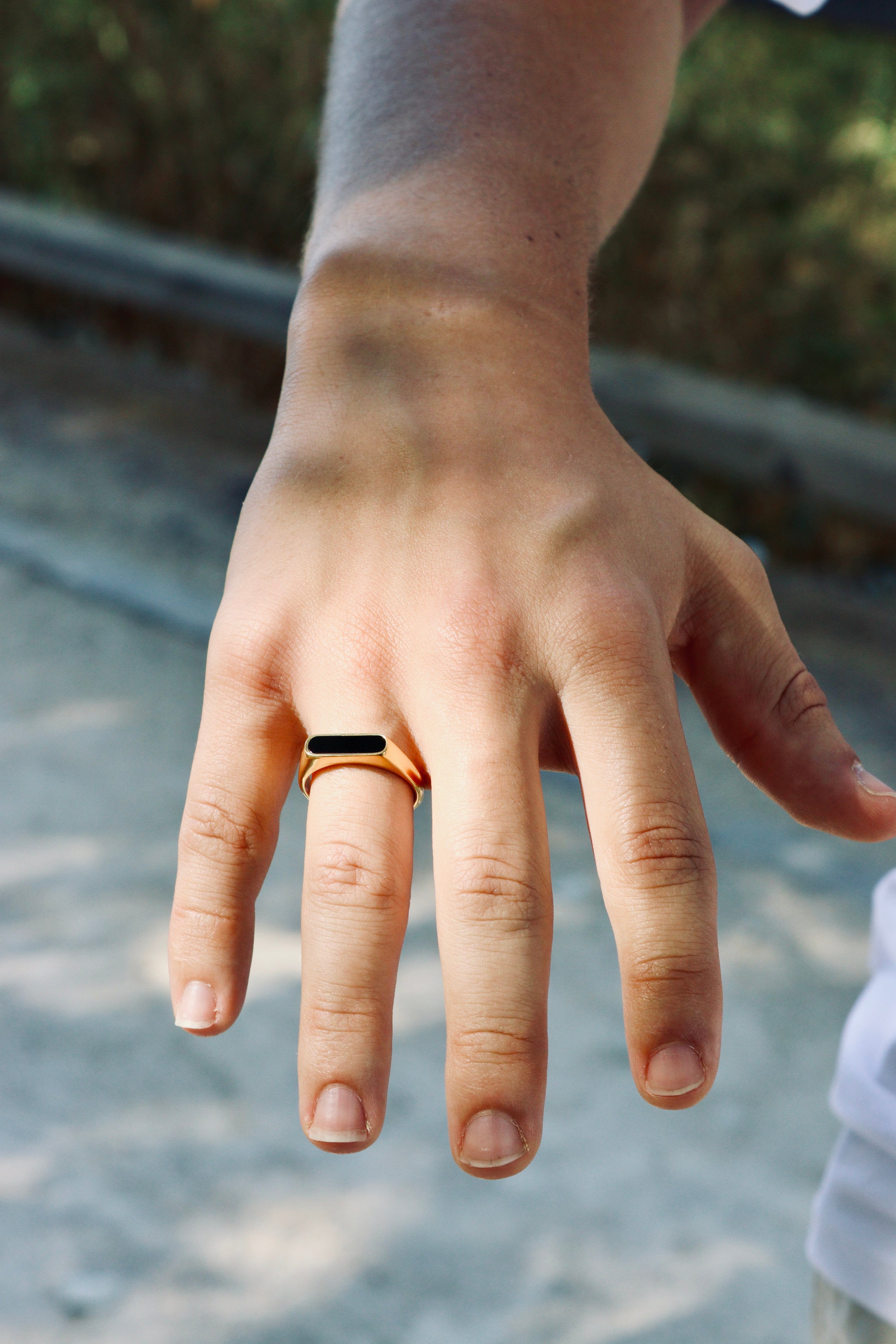 Anillo Black Crystal Oro