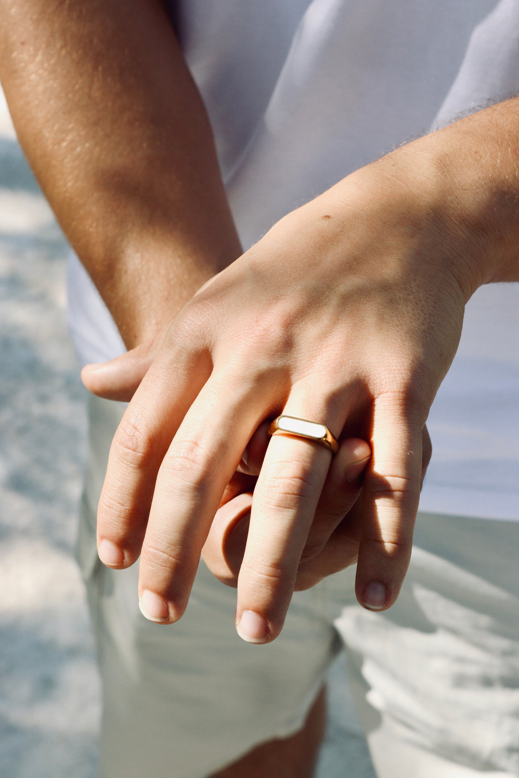 Anillo White Crystal Oro