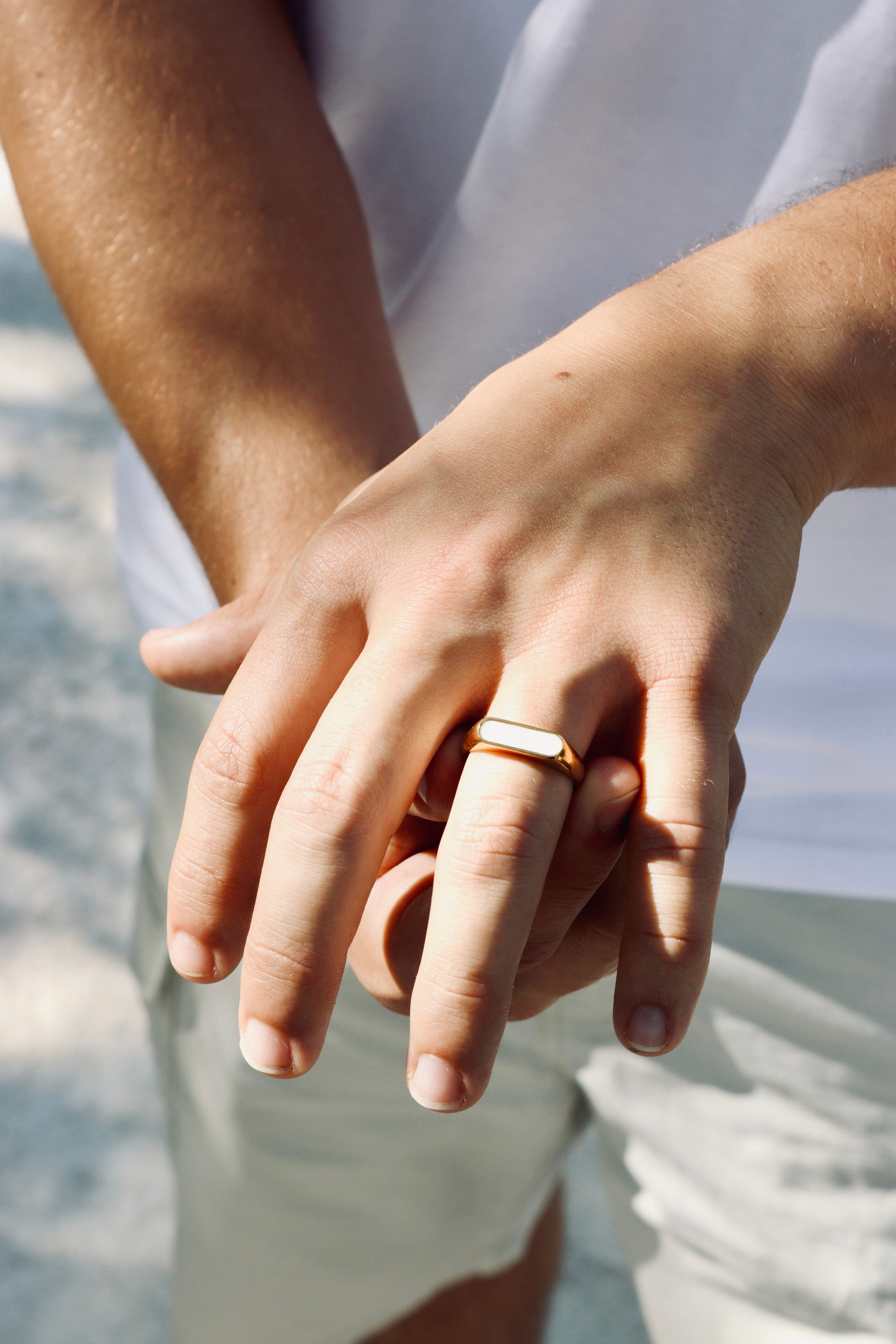 Anillo White Crystal Oro