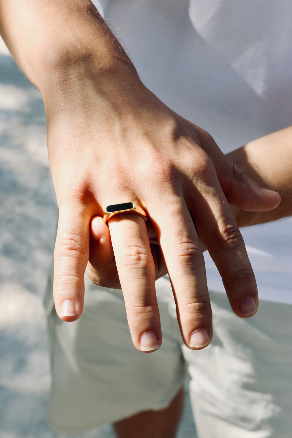 Anillo Black Crystal Oro